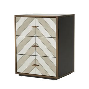 MIRRORED BEDSIDE WITH CHEVRON