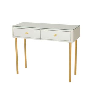 MIRROR AND OFF WHITE LACQ DRESSING TABLE